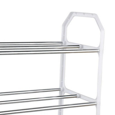4 Tier Lightweight Shoe Rack Compact Space Saving Organiser