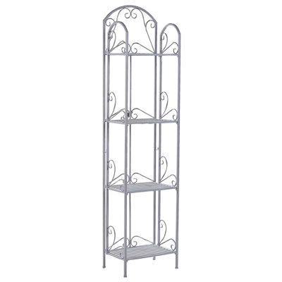 4 Tier Metal Bathroom Shelves Grey VALDIVIA