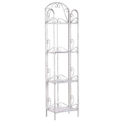 4 Tier Metal Bathroom Shelves White VALDIVIA