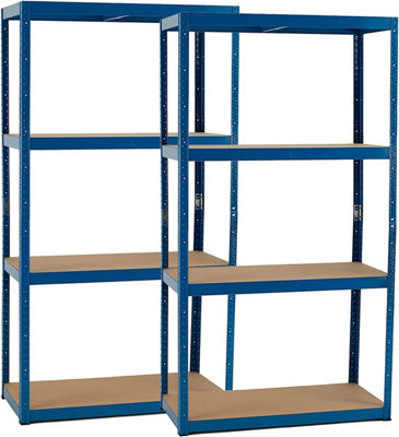4 Tier Metal Boltless Racking With Large MDF Shelves For Garage & Warehouses