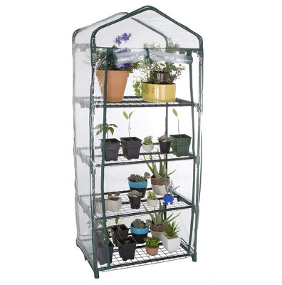 4 Tier Mini Greenhouse Cold Frame With Zipped PVC Plastic Cover - trap ...