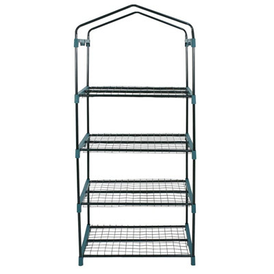 4 Tier Mini Greenhouse - Four Shelf Grow House - Durable Steel Tubing - Zipped Pe Cover - Unobtrusive - 5
