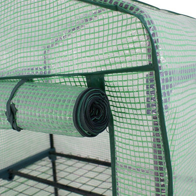 4 Tier Mini Greenhouse - Four Shelf Grow House - Durable Steel Tubing - Zipped Pe Cover - Unobtrusive - 6