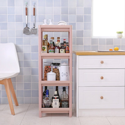 4-Tier Multifunction Plastic Storage Rack for Kitchen or Bathroom