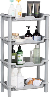 4 Tier Multipurpose Plastic Storage Rack for Kitchen Bathroom Organiser