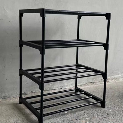 4 Tier Narrow Slim Shoe Rack Free Standing Tall Shoes Storage Organizer ...