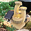 4 Tier Outdoor Solar Water Feature Fountain LED Lights Garden Statue