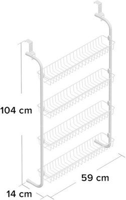 4 Tier Over Door Hanging Rack / Shelves For Pantry