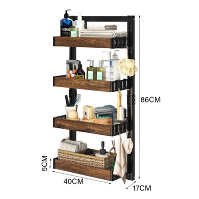 4 Tier Over-the-Door Adjustable Shower Caddy Shelf - 4