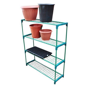 4 Tier Plant Decor Rack - Display Shelving Unit - Multi Purpose Greenhouse Rack - Stainless Steel - Space Saving