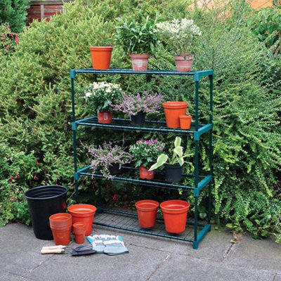 4 Tier Plant Decor Rack - Display Shelving Unit - Multi Purpose Greenhouse Rack - Stainless Steel - Space Saving