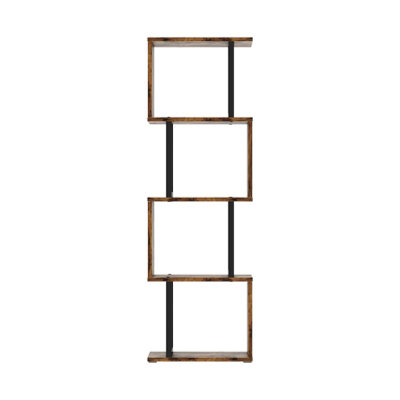 4-Tier S-shaped Geometric Storage Rack with LED Lights