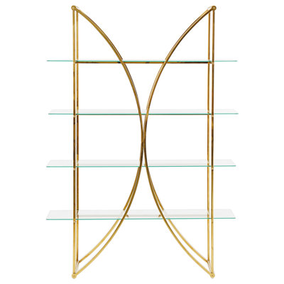 4 Tier Shelving Unit HOLLOW 175 cm Metal Gold