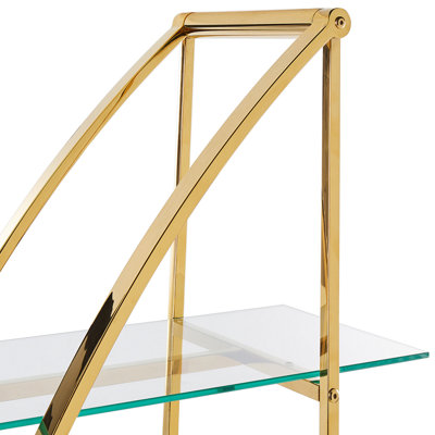 4 Tier Shelving Unit HOLLOW 175 cm Metal Gold