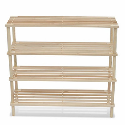 4-Tier Shoe Racks 2 pcs Solid Fir Wood - 3