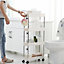 4 Tier Slim Standing Plastic Corner Storage Rack Shelf for Kitchen Bathroom