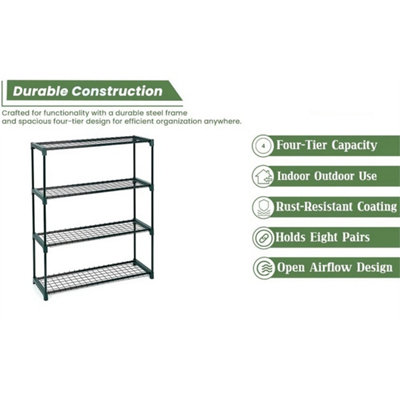 4-Tier Steel Greenhouse Staging Rack