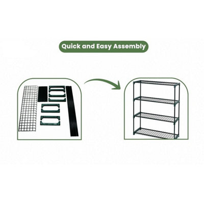 4-Tier Steel Greenhouse Staging Rack