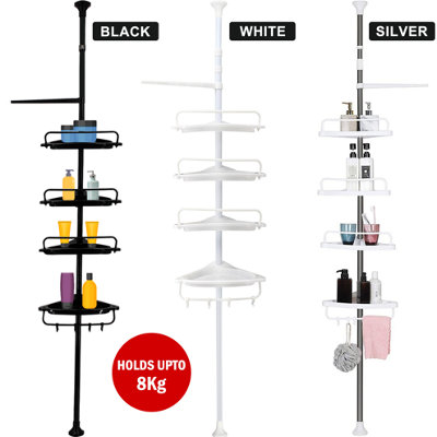4 Tier Telescopic Bathroom Wall Corner Shelf Rack 1 count , Shower ...