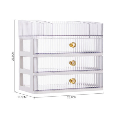 4-Tier Transparent Makeup Organizer with Drawers - 5