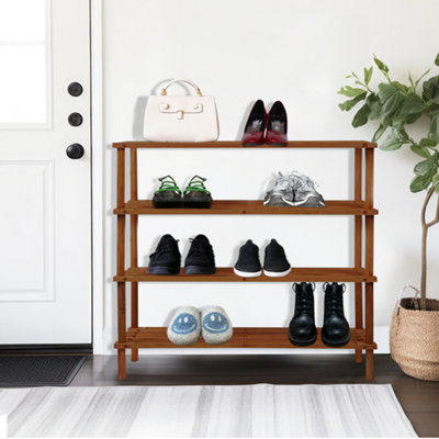 Walnut shoe rack sales