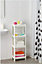 4 Tier White Shelf Unit Kitchen Bathroom Laundry Storage Shelving Unit - W36xD23xH100