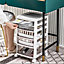 4 Tier White Sliding Removable Multi Function Makeup Case Cosmetic Storage Organizer with Drawers