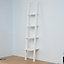 4 Tier White Wooden Wall Ladder Shelf Storage Stand Height 160CM