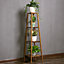 4 Tier Wood Plant Stand Open Shelf Design Corner Display Rack for Home 120 cm