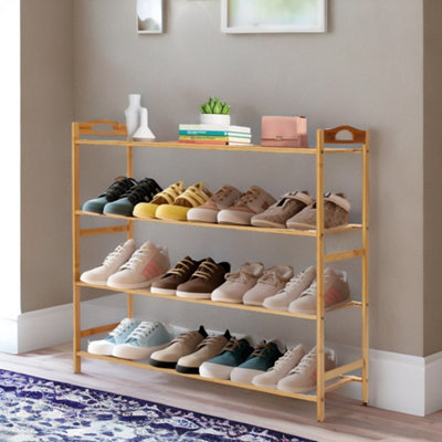 4 Tier Wooden Multipurpose Shoe Rack