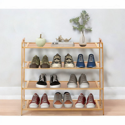 4 Tier Wooden Multipurpose Shoe Rack