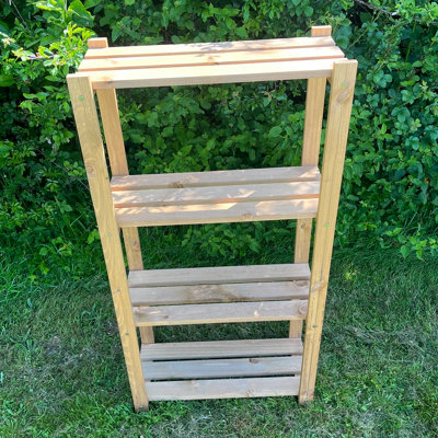 4 Tier Wooden Shelving Storage Rack - 4