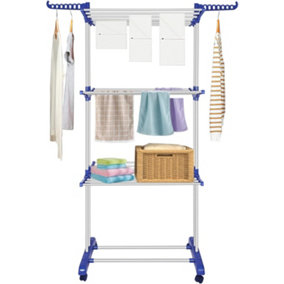 4-Tiers Versatile Foldable Clothes Drying Rack with Casters