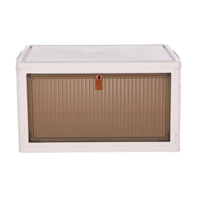 4 Tiers White Thicken Stackable Foldable Plastic Closet Shoe Storage ...
