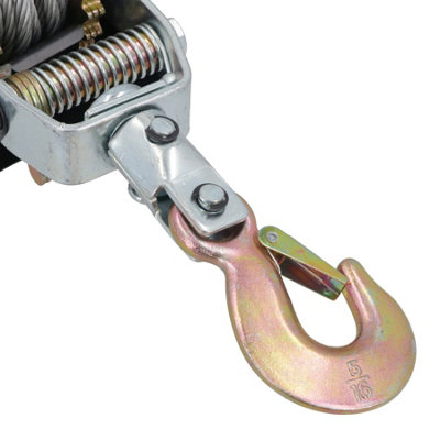 4 Ton Hand Power Wired Cable Puller Winch Turfer Pulley Soft Grip Handle