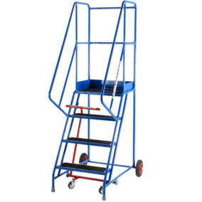 4 Tread Mobile Warehouse Stairs Anti Slip Steps 2m Portable Safety Ladder