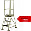 4 Tread Mobile Warehouse Steps & Guardrail BEIGE 2m Portable Safety Stairs