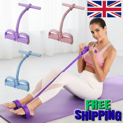 Pédale De Traction Avec Sangles Et 4 Bandes De Résistance – équipement Gainant Pour Jambes, Bras, Abdos, Taille, Hommes Et Femmes