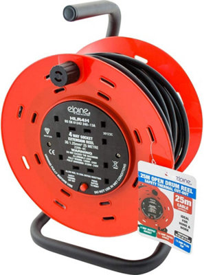 25M EPLINE 4 Way CABLE EXTENSION REEL Heavy LEAD Gang Mains ELECTRICAL