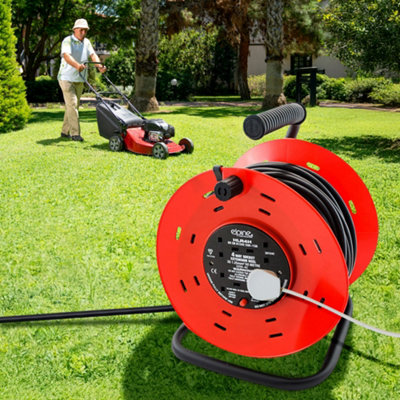 Way 50m Extension Reel Heavy Duty Open Drum Reel Lead