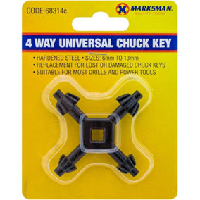 4 Way Chuck Key Sds Electric Drill Universal Fit Tool Multi Purpose