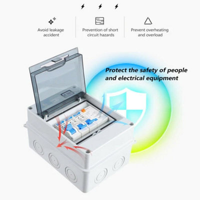 4 Way Consumer Unit with RCD and 3 MCBs