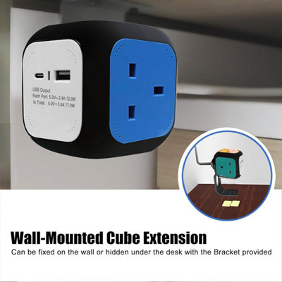 4 Way Cube Extension Lead 1.5M, Power Cube Usb C 3120W, Cube Plug ...