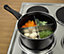 4-Way Divided Black Saucepan - Durable Carbon Steel Pan with Removable Divider - Measures 20cm Diameter