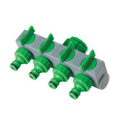 4 Way Garden Hose Tap Adapter Connector 1/4" inch 1/2" inch Pipe