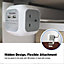 4 Way Magic Cube Socket with Cable 3G1.25,1.5M,Grey,with 2 USB charger,Child Resistant Sockets