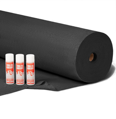 4 WAY STRETCH - 30SQM + 15 Cans of Glue - Anthracite - Vehicle Lining Carpet & Trim-Fix Adhesive Bundle