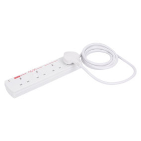 4-Way Surge Protected Extension Lead with 2m Cable