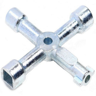 4 Way Utility Key Plumbers Tool for Gas Electric Water Meter Cabinet ...