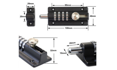 4 Wheel Combination Bolt Door Lock - 3